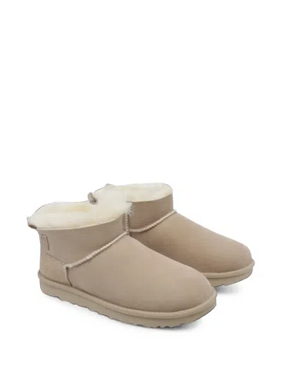 Ugg Ultra Mini Bailey Suede Boots In Neutral