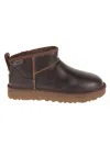 Ugg Ultra Mini Ankle Boots With Round Toe In Ironwood