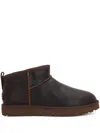 Ugg Ultra Mini Ankle Boots With Round Toe In Brown