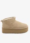 Ugg Classic Ultra Mini Boots With Sand-coloured Platform In Multi
