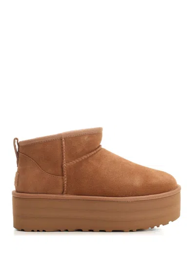 Ugg Ultra Mini Platform Scarpe Basse Brown In Burgundy