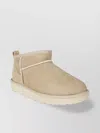 Ugg Classic Ultra Mini Low Heels Ankle Boots In Beige Suede