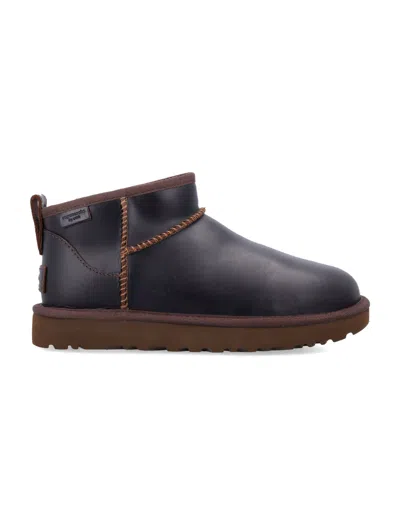 Ugg Ultra Mini Regenerated Leather Slip-on Boots In Blue