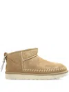 Ugg W Classic Ultra Mini Biarritz Suede Ankle Boots In Neutral