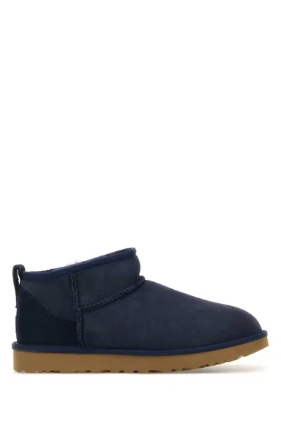 Ugg Ultra Mini Suede Ankle Boots For Women In Blue