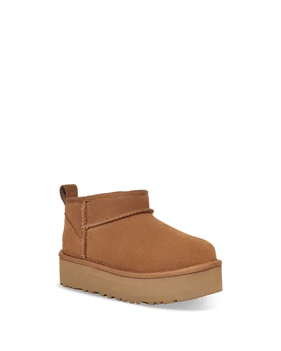 UGG UNISEX CLASSIC ULTRA MINI PLATFORM BOOTS - LITTLE KID, BIG KID