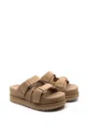 Ugg Goldenstar Hi Slide Slipper-mule In Leather Color Suede
