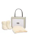 Ugg Kids' Unisex Skyler Bootie & Beanie Set - Baby In Cream