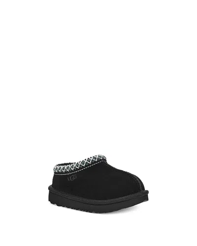 Ugg Unisex Tasman Ii Suede Slippers - Little Kid In Black