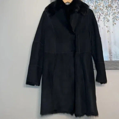 Pre-owned Ugg Vanesa Toscana Shearling Coat Black Outerwear Women's Size Xl Msrp $1995