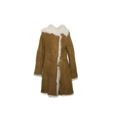 Pre-owned Ugg Vanesa Toscana Shearling Coat Chestnut Outerwear Women's Size L In Brown