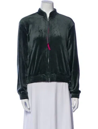 Pre-owned Ugg Velour Bomber Jacket In Green