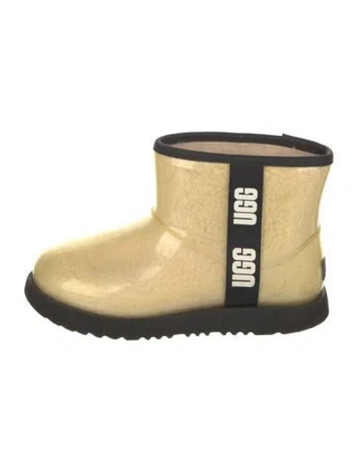 Pre-owned Ugg Vinyl Graphic Print Rain Boots In Yellow