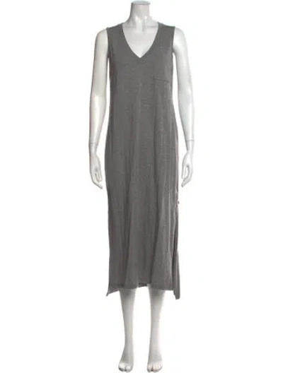 Pre-owned Ugg V-neck Long Dress W/ Tags In Gray