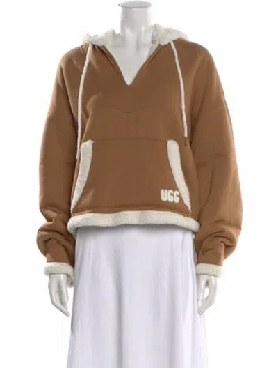 Pre-owned Ugg V-neck Long Sleeve Hoodie In Brown