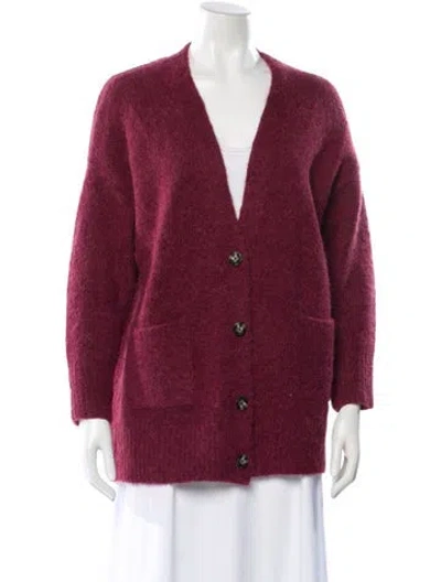 Pre-owned Ugg V-neck Sweater In Burgundy