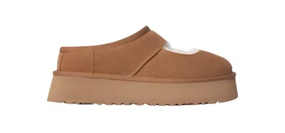 Ugg Suede Platform Sandals With Shearling Lining In Brown