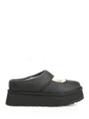 Ugg Round Toe Lace-up Shoes With Platform Sole In Black