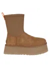 Ugg Dipper Classic Suede Zip Boots In Chestnut