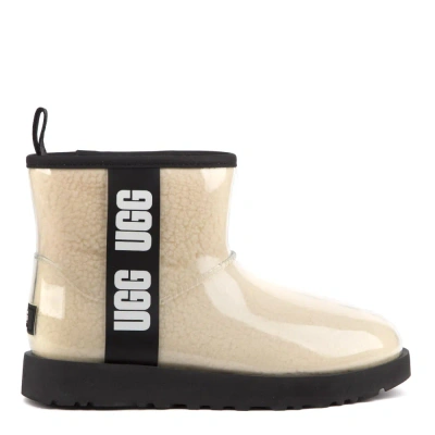 Ugg W Classic Mini Ankle Boots With Side Logo In Natural / Black