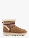 Ugg Womens Tan Classic Mini Atherson Suede And Shearling Ankle Boots Eur 36 / 3 Uk