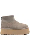 Ugg Mini Ankle Boots With Platform Sole And Pull Tab In Grey