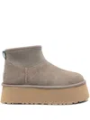 Ugg Mini Ankle Boots With Platform Sole And Pull Tab In Grey