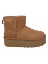 Ugg 50mm Classic Mini Platform Logo-patch Boots In Brown