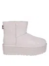 Ugg Lilac Suede Classic Mini Ankle Boots In Gray