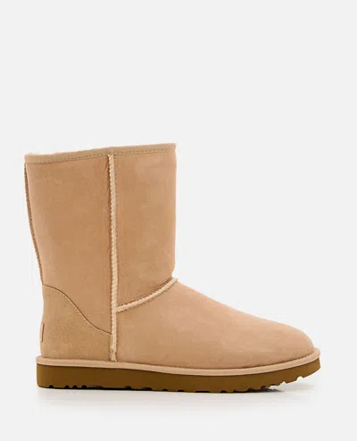 Ugg 10mm Classic Short Ii Shearling Boots In Beige