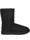 Ugg Classic Short Black Boots With Logo Patch On The Rear And Shearling Lining In Suede Woman In Black