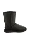 Ugg W Classic Short Leather Shoes In Black