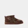 Ugg Classic Ultra Mini Caspian Leopard-print Calf Hair Boots In Brown