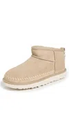 Ugg Mustard Seed Classic Ultra Mini Biarritz Ankle Boots In Yellow