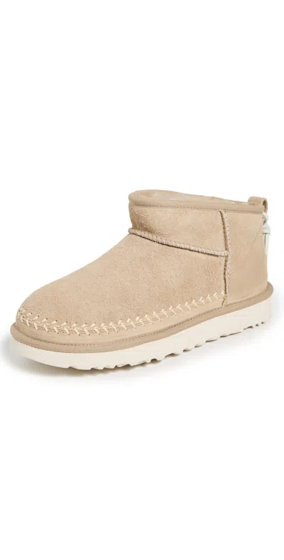 Ugg W Classic Ultra Mini Biarritz Boots Mustard Seed In Yellow