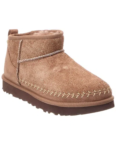 Ugg W Classic Ultra Mini Biarritz Suede Bootie In Brown