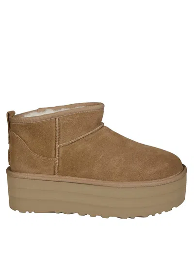 Ugg Classic Ultra Mini Platform Ankle Boots In Brown