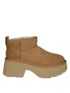 Ugg Brown 'ultra Mini New Heights' Boots In Beige