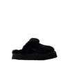 UGG W DISQUETTE SLIDES - LEATHER - BLACK