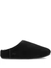 Ugg Slip On Suede Flat Sole Slippers In Black