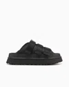Ugg Golden Glow Black Sandals With Round Open Toe In Tech Fabric Woman In Black