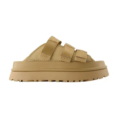 Ugg Golden Glow Beige Sandals With Round Open Toe In Tech Fabric Woman