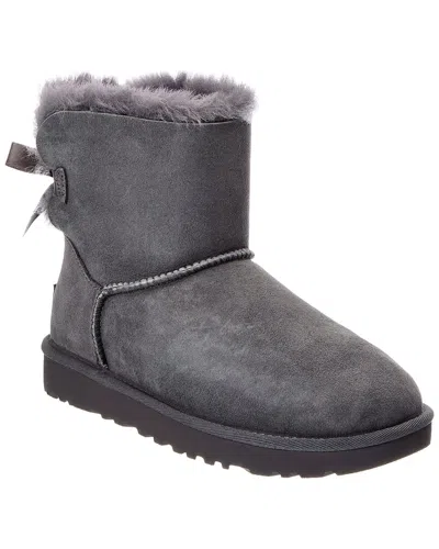 Ugg W Mini Bailey Bow Ii Suede Bootie In Gray