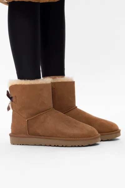 UGG UGG 'W MINI BAILEY BOW II' SUEDE SNOW BOOTS