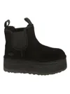 Ugg 'neumel' Black Ankle Boots With Platform In Suede Leather In Black