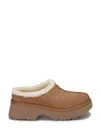 Ugg Womens Faux Fur Lined Leather Clogs In Brown