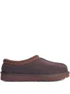 Ugg Brown Suede Sandals With Braided Trim In Brown