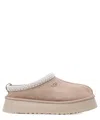 Ugg Tazz Suede Platform Slippers In Beige