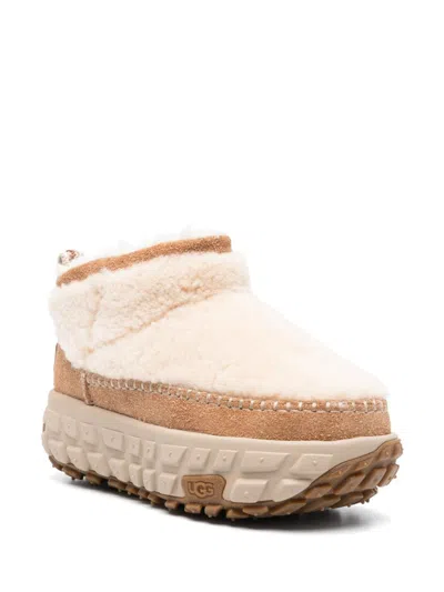 Ugg Venture Daze Cozy Shearling Flatform Shoes In Neutral