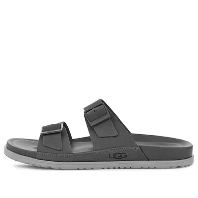 Ugg Wainscott Buckle Slide 'dark Grey' In Gray